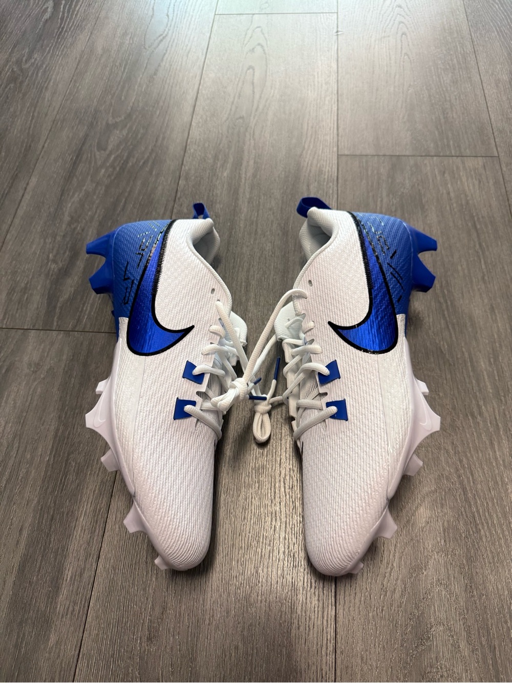 Nike Vapor Edge Speed 360 2 Football Cleats White Blue Men's Size 14 FN7764–108